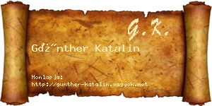 Günther Katalin névjegykártya